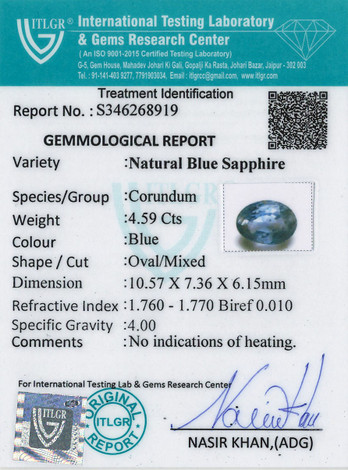 Blue Sapphire - 4.59 Carat