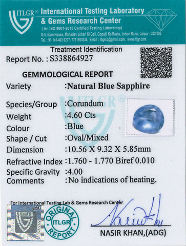 Blue Sapphire - 4.6 Carat