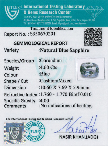 Blue Sapphire - 4.6 Carat