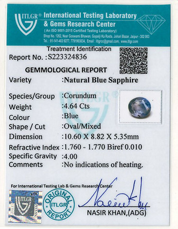 Blue Sapphire - 4.64 Carat