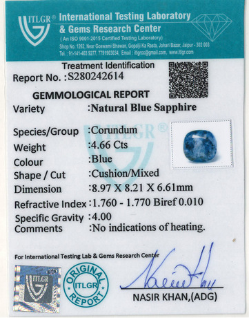 Blue Sapphire - 4.66 Carat