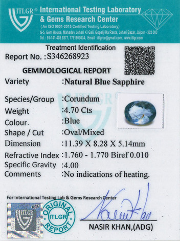 Blue Sapphire - 4.7 Carat