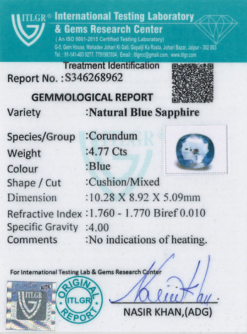Blue Sapphire - 4.77 Carat