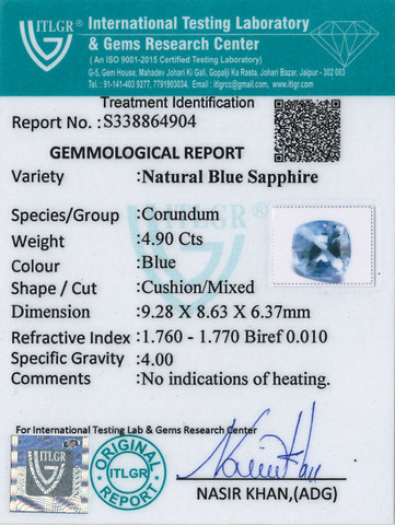 Blue Sapphire - 4.9 Carat