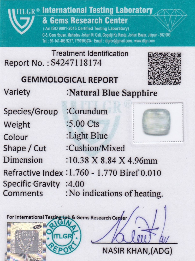 Blue Sapphire - 5 Carat