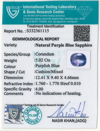 Blue Sapphire - 5.02 Carat
