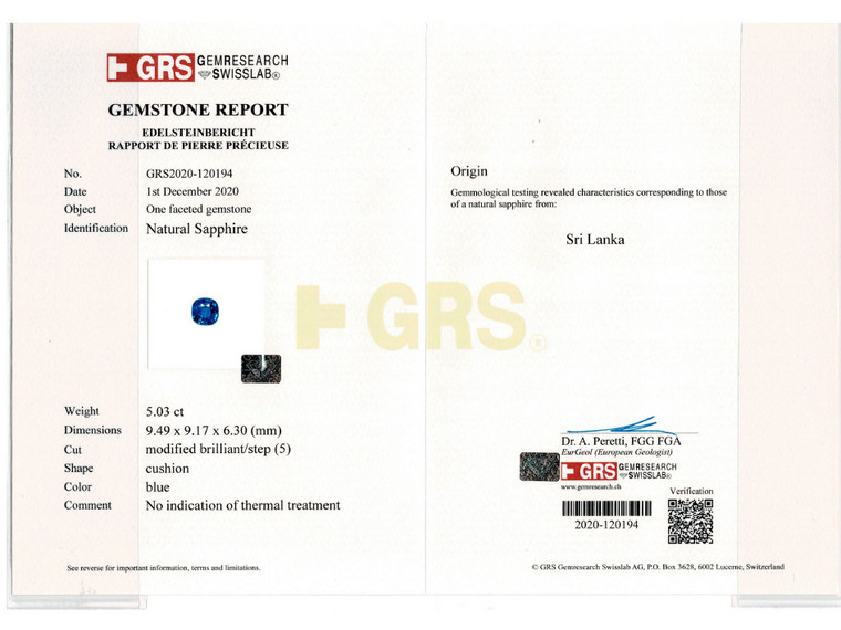 Blue Sapphire - 5.03 Carat