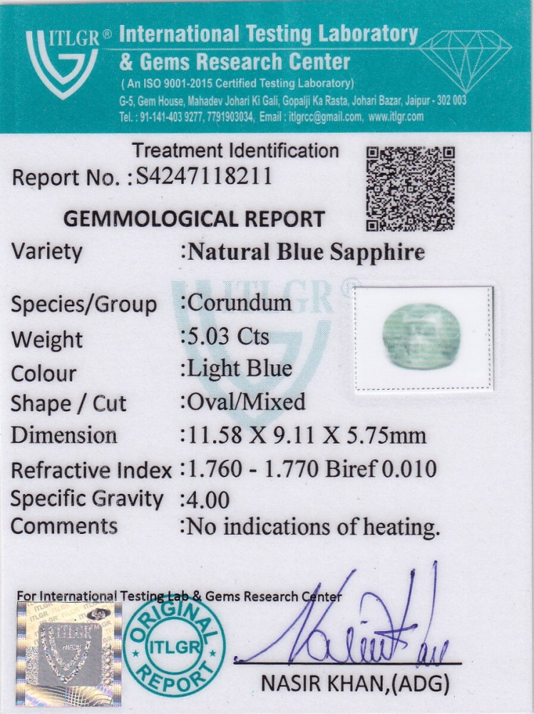 Blue Sapphire - 5.03 Carat