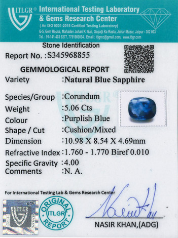 Blue Sapphire - 5.06 Carat