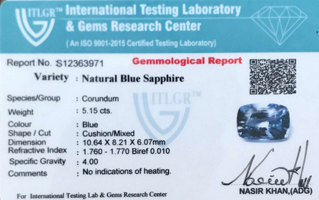 Blue Sapphire - 5.15 Carat