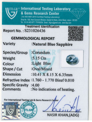 Blue Sapphire - 5.15 Carat