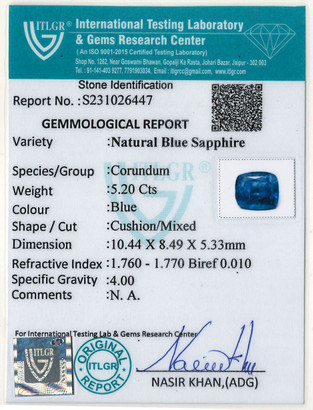 Blue Sapphire - 5.2 Carat
