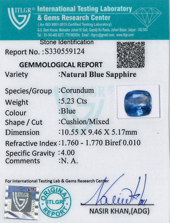 Blue Sapphire - 5.23 Carat