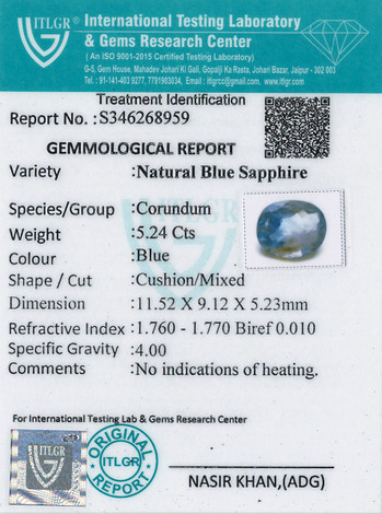 Blue Sapphire - 5.24 Carat