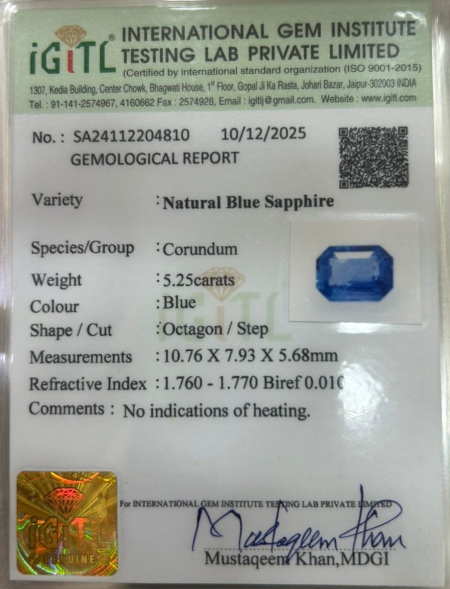 Blue Sapphire - 5.25 Carat