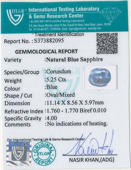 Blue Sapphire - 5.25 Carat