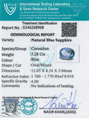Blue Sapphire - 5.28 Carat