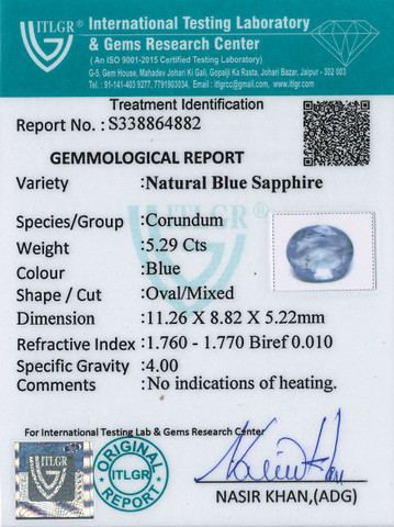 Blue Sapphire - 5.29 Carat