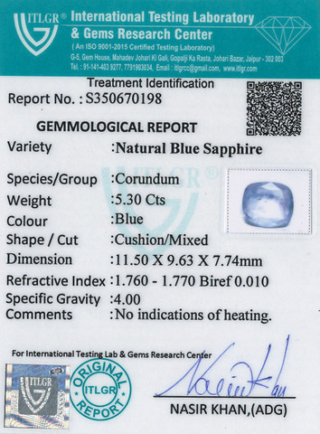 Blue Sapphire - 5.3 Carat