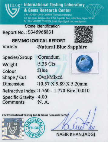 Blue Sapphire - 5.35 Carat