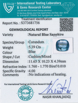 Blue Sapphire - 5.39 Carat