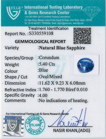 Blue Sapphire - 5.4 Carat