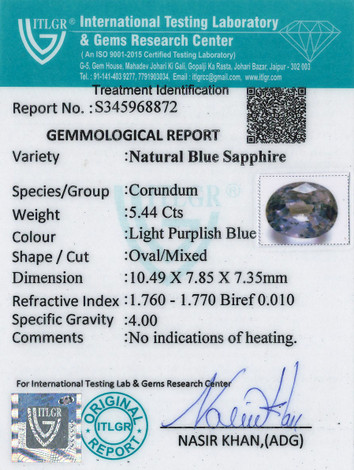 Blue Sapphire - 5.44 Carat