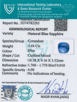 Blue Sapphire - 5.44 Carat