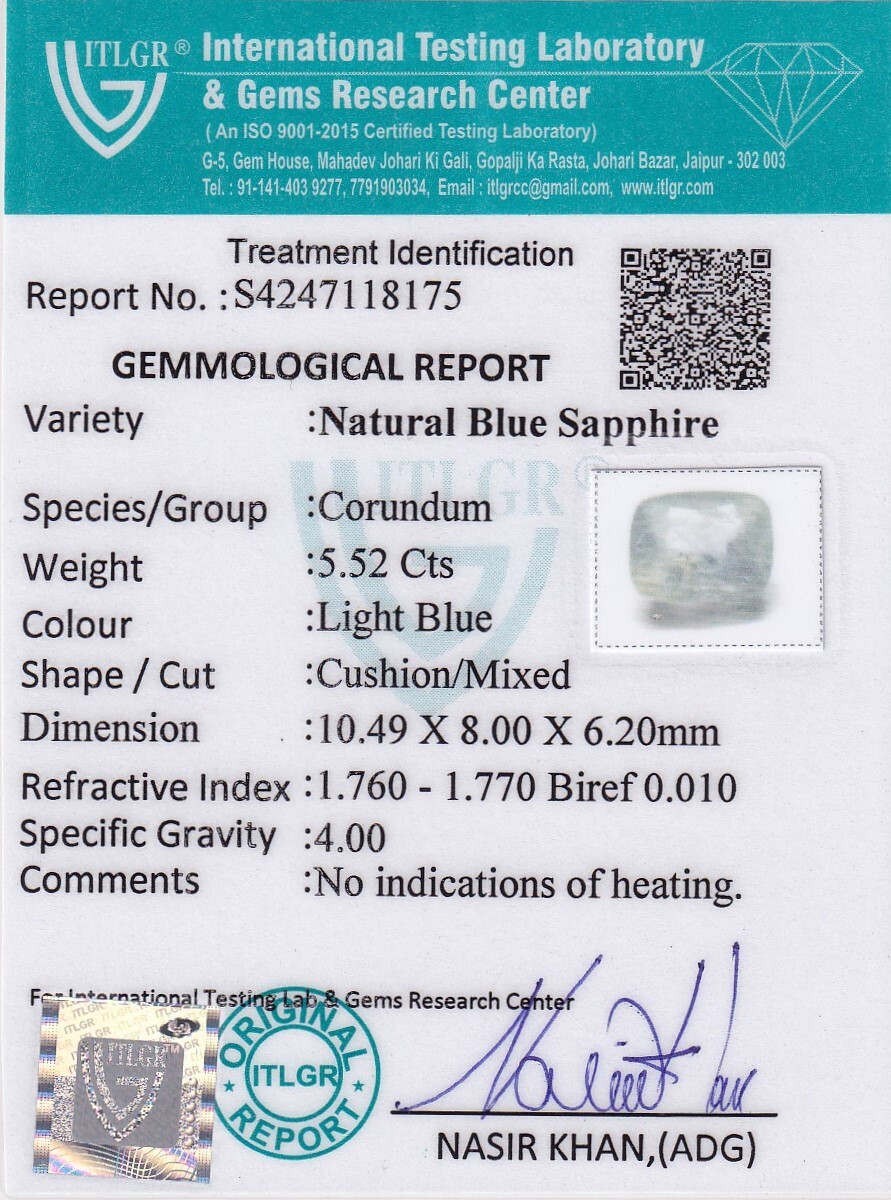 Blue Sapphire - 5.52 Carat