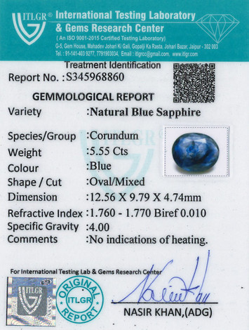 Blue Sapphire - 5.55 Carat