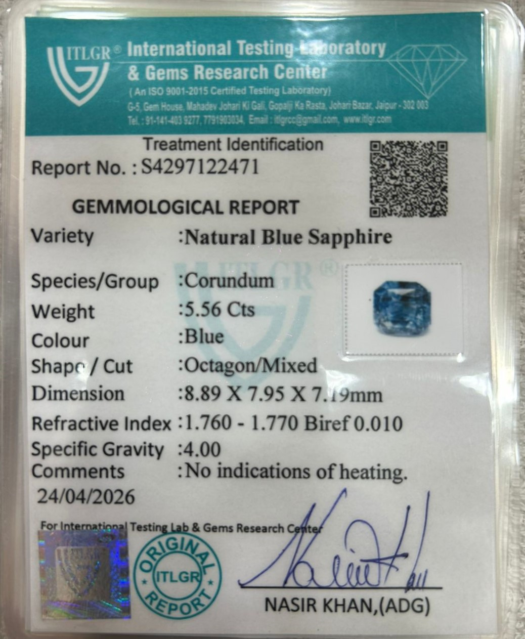Blue Sapphire - 5.56 Carat