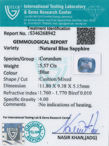 Blue Sapphire - 5.57 Carat