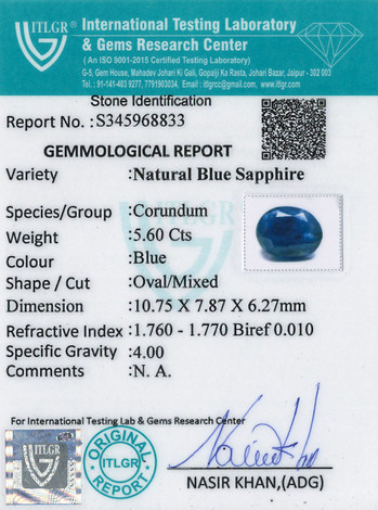 Blue Sapphire - 5.6 Carat