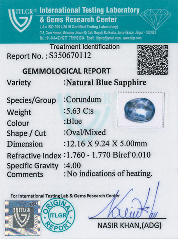 Blue Sapphire - 5.63 Carat