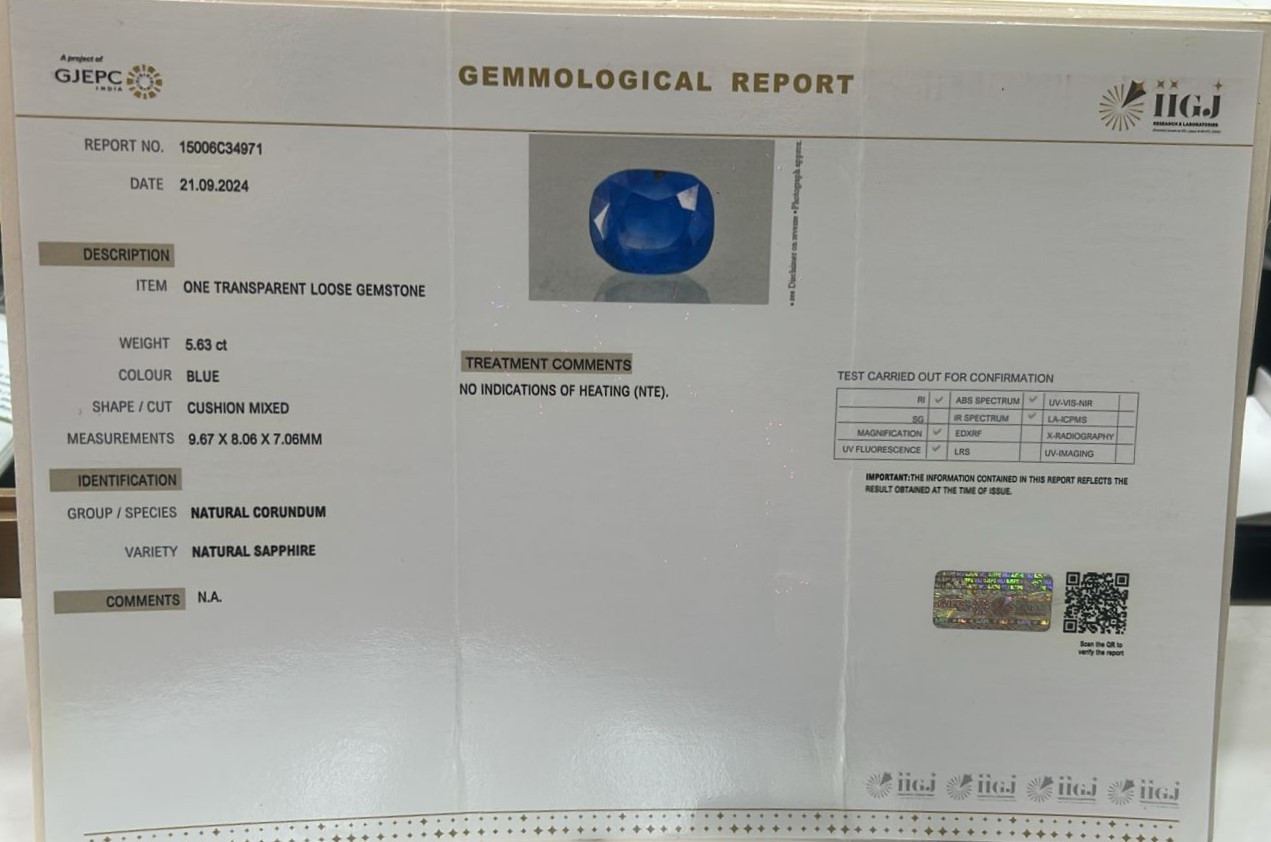 Blue Sapphire - 5.63 Carat