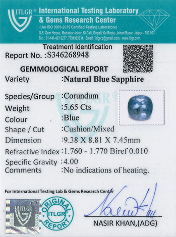 Blue Sapphire - 5.65 Carat