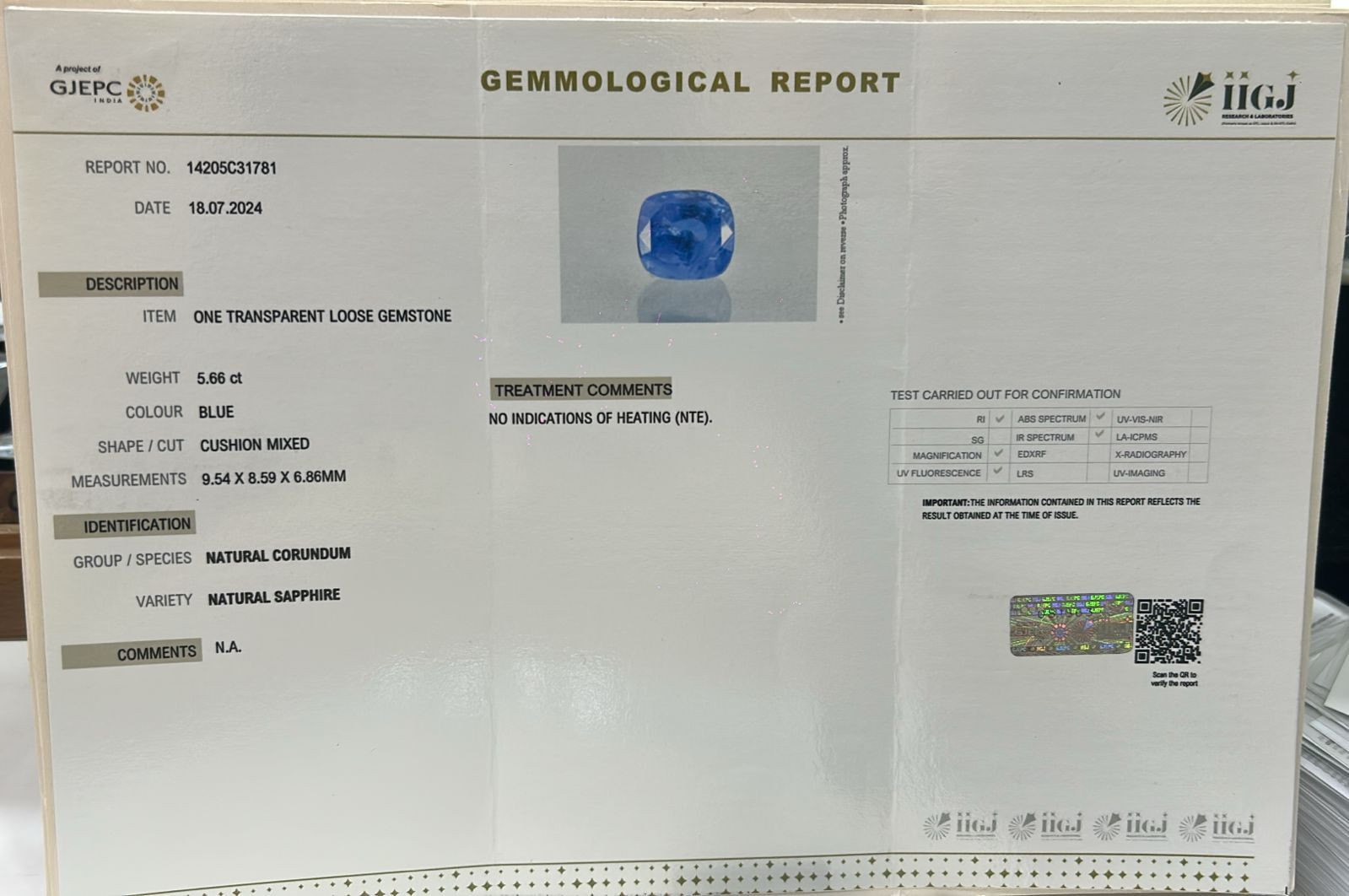 Blue Sapphire - 5.66 Carat