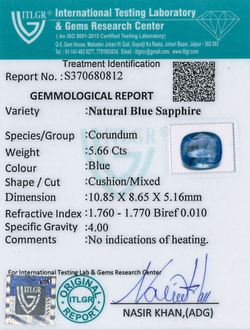 Blue Sapphire - 5.66 Carat