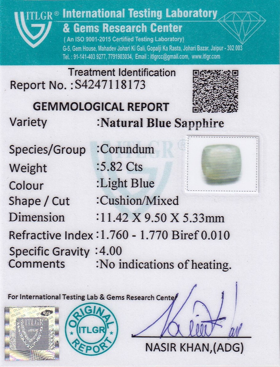 Blue Sapphire - 5.82 Carat