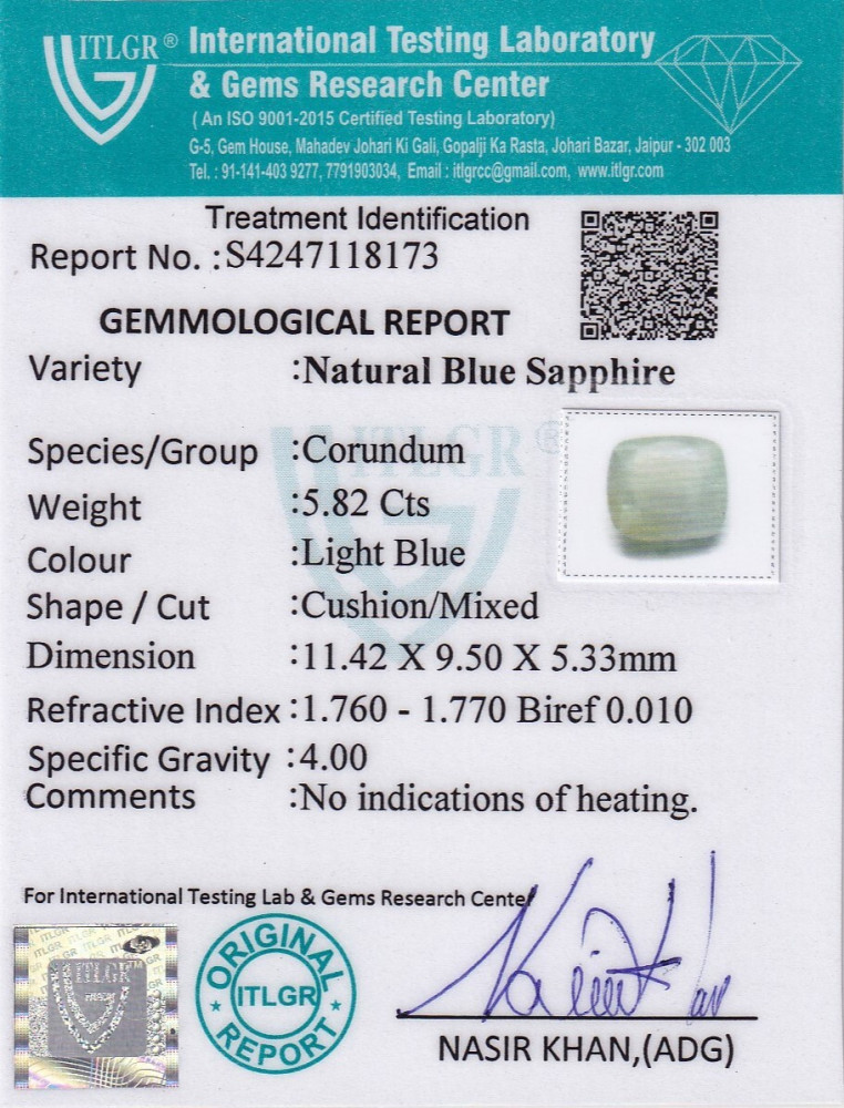 Blue Sapphire - 5.82 Carat