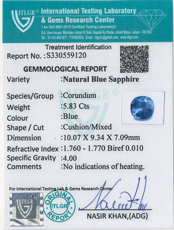 Blue Sapphire - 5.83 Carat