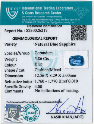 Blue Sapphire - 5.86 Carat