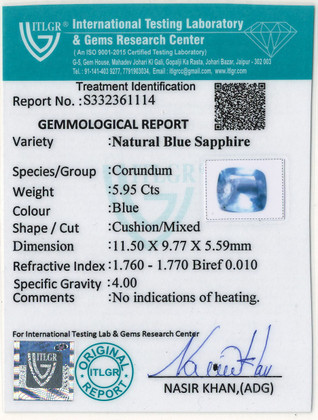 Blue Sapphire - 5.95 Carat