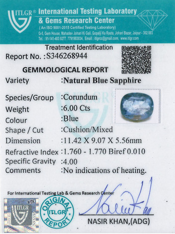 Blue Sapphire - 6 Carat