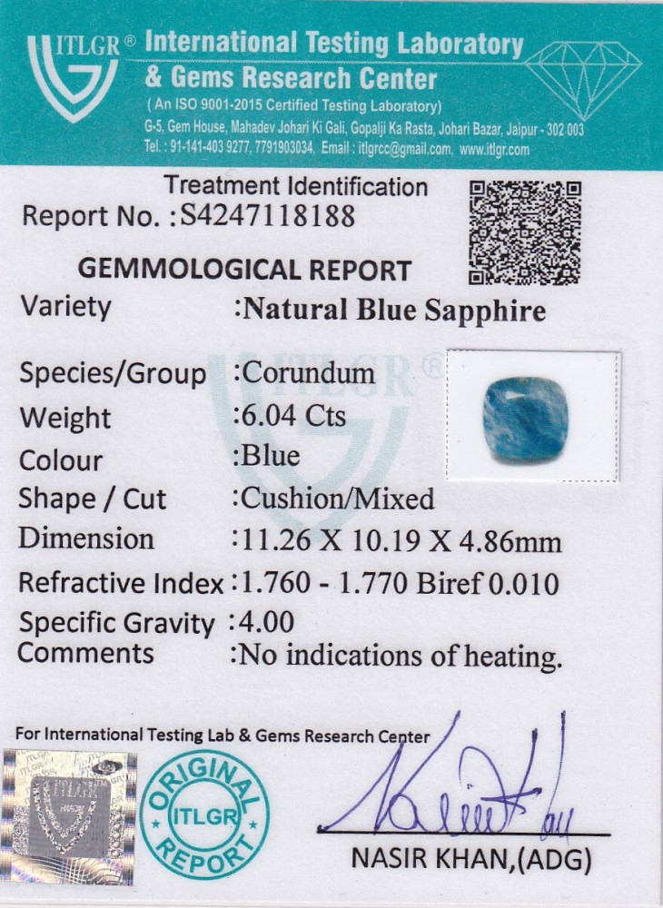 Blue Sapphire - 6.04 Carat