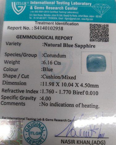 Blue Sapphire - 6.16 Carat