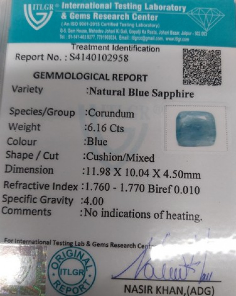 Blue Sapphire - 6.16 Carat