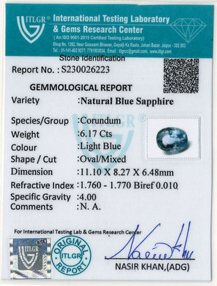 Blue Sapphire - 6.17 Carat