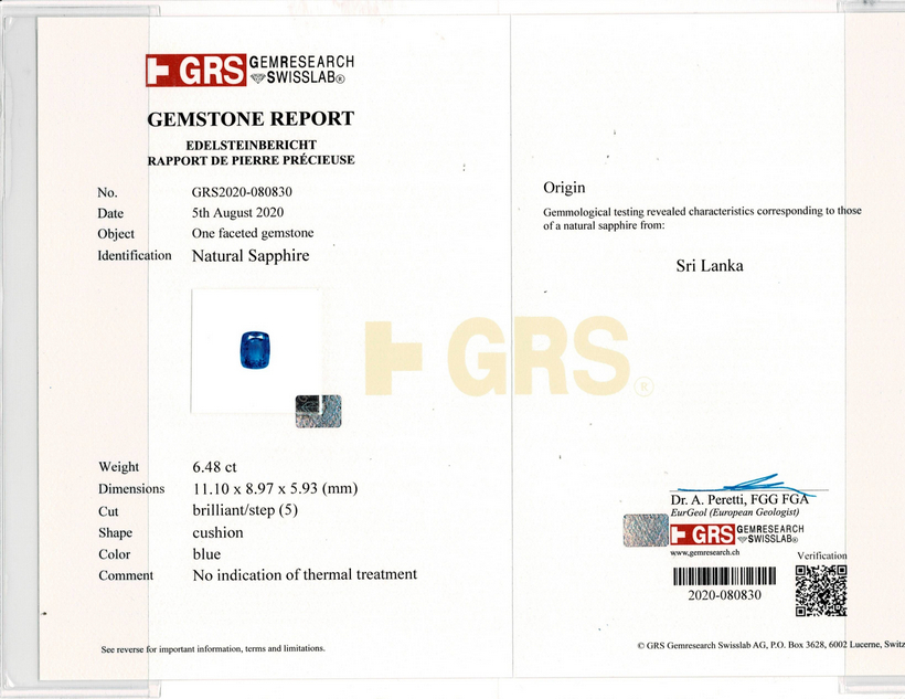Blue Sapphire - 6.48 Carat