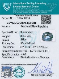 Blue Sapphire - 6.5 Carat